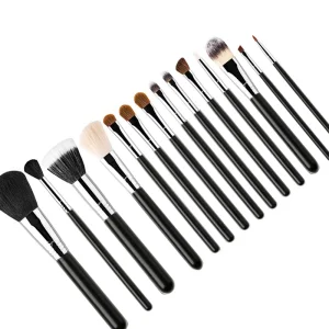 14PCS Conjuntos de Pincéis de Maquiagem Preto Profissional