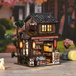 Book Nook DIY Kit Japan 3D Wooden Puzzle Miniature Dollhouse