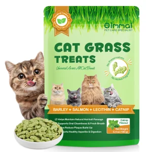 Oimmal 180g Catnip Cat Grass Treats Organic Salmon Mini Cat Food Snack Biscuits for Dental Care Hairball Control