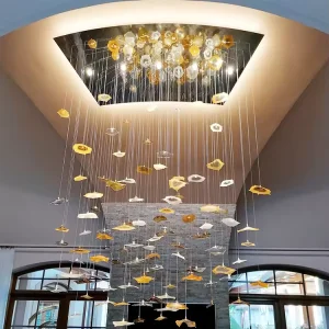 Modern Artistic Chandelier with Customizable Size and Finish for Residential or Commercial Spaces