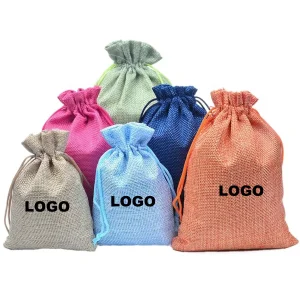Custom Hessian Drawstring Bags Coffee Packaging
