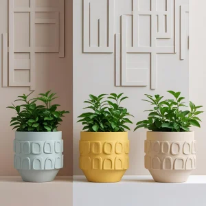 Cheap Nordic Matte Geometric Embossed Ceramic Succulent Flower Pot VDLK4639 Manufacturer, Manufacturers