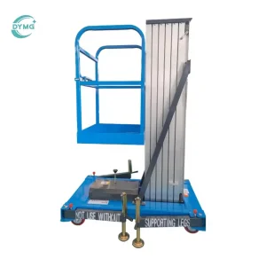 6m 8m 10m Singe Mast Aluminum Alloy Manual Lift One Man Lift for Aerial Working