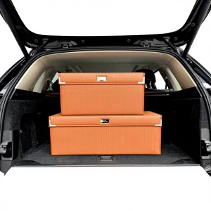 Premium Folding Car Trunk Storage Box Set - 2-Piece Organizer for SUV Sedan Auto Interior