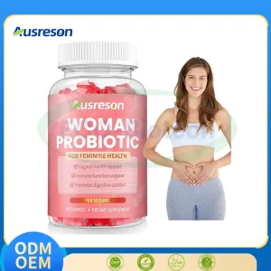 Ausreson OEM Food Supplement Vitamins Cranberry Gut Health Women's Probiotics Gummies