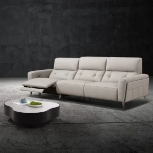 Modern Leather Sleeper Sofa Couch with Electric Power Function