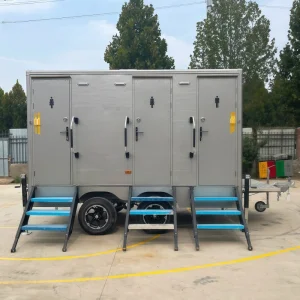 Outdoor Luxury Durable Prefab Portable Bathroom Units with Mobile Toilet Trailer for Holiday Village Bonfire Party Use