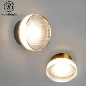 Minimalist Bedroom Bedside Wall Lamps Round Acrylic Sconce
