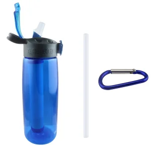 Portable Plastic Tritan BPA Free Sports Water Bottle with Water Filter Purifier Cartridge
