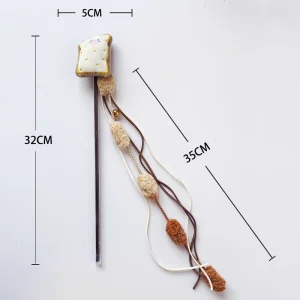 Cute Interactive Cat Teaser Wand Toy with Plastic Stick