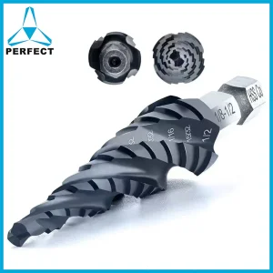 Four Spiral Flute HSS M35 Cobalt Step Drill Bit Set for Aluminum, Wood, Metal, Stainless Steel