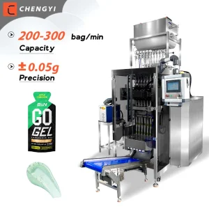 Automatic Multilane 10ml 30ml 40ml Irregular Shaped Liquid Supplement Stick Sachet Bag Sport Energy Gel Packing Machine