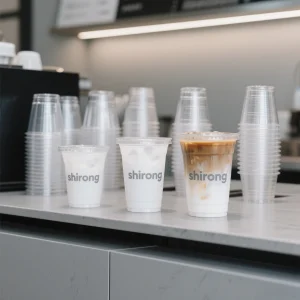 Biodegradable Compostable Single Wall Plastic Cups With Printed Logo 16oz 20oz Disposable Cold Drink Juice Coffee Smoothie Use
