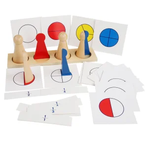 Montessori Educational Aids Wooden Toys Fraction Figure Set