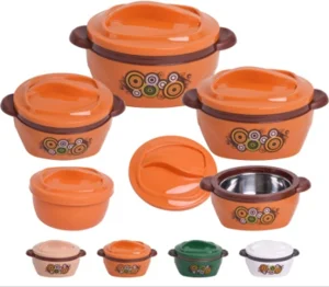 Eco-Friendly Stainless Steel with Plastic Liner Food Warmer Portable Detachable Handle Insulation Lunch Box Cookware Set