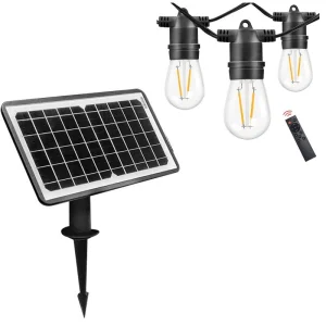 Waterproof Outdoor Strip Light LED Solar for Window Pool Deck Stairs Roof Patio Walkway with S14 Bulbs