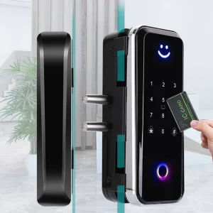 Zinc Fingerprint Password Smart Glass Door Lock for Home Apartment Office Door