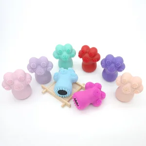 Silicone Facial Massage Cleansing Brush Cute Cat Paw Cartoon-Shaped Soft Comfortable Bristles Face Washing Tool