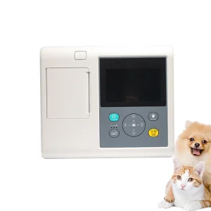 12 Genera y 3 Canal SpO2 Monitor EKG Máquina de Cardiografía Veterinaria Portátil Electrocardiógrafo para Máquina de Corazón