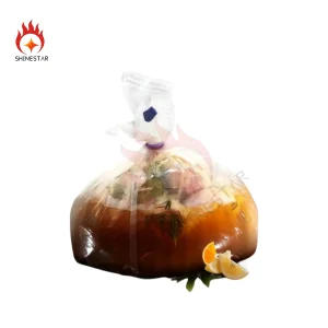 كيس قابل لإعادة الإغلاق بسحاب مزدوج وحبل ربط مطبوع مخصص شفاف لتخزين الطعام مقاوم للتسرب لحقيبة الحساء للخضروات والمأكولات البحرية واللحوم ومرق الطعام