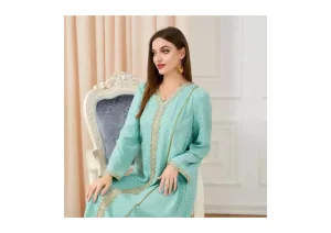 تصميم جديد بالجملة من الشرق الأوسط، المغرب، عيد الفطر، دبي، رمضان، جلابية، رداء مسلم مزخرف، فستان مريح