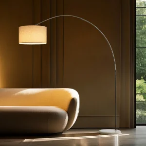 Aisilan Minimalist Style Marble Finishing Living Room Bedroom Tall Flexible Office Curved Arch Standing Floor Lamp Light