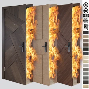 China Top Fire Door Factory Custom Italian Approved Fireproof Standard En 1634-1 Fire 30 60 90 120 Minute for Condos Hotel Project Fire Rated Wooden Doors