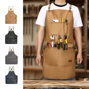High Quality Kitchen Garden Waterproof Wax Canvas Tool Apron with Pockets Cleaning Anti-Dirt Apron