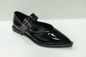 OEM ODM Custom Black Patent PU Ladies Ballerina Shoes