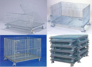 Stackable Collapsible Steel Wire Mesh Pallet Stillage with Heavy Duty