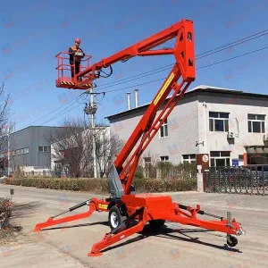 Electric Diesel Cherry Picker Aerial Work Platform 12/14 M Towable Boom Lift