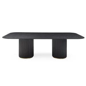Best Modern Simple Exquisite Luxurious Black Oak Lantine Dining Table
