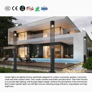 Lámpara solar de carga automática para jardín de villa, luz de borde de terraza