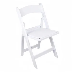Tacna Wimbledon Style: Premium White Resin Folding Wedding Chairs with Comfort Slats