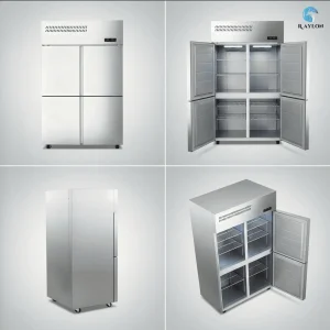 Commercial Upright Stainless Steel Refrigerator Freezer for Hotel Restaurant Kitchen, 2-6 Doors, Large Capacity, Fan Cooling, CE Approved