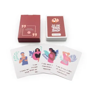 Custom Logo Mindful Mental Health Mindfulness Wellness Motivational Playing Card Deck Paper Affirmation Card Deck