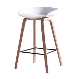 Modern Simple Nordic Solid Wood Casual Designer Commercial Bar Chair High Stool