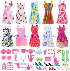 Roupas de Vestido de Boneca de Plástico Conjuntos de Brinquedo de Casamento