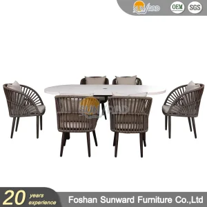 Wholesale Outdoor Garden Hotel Home Patio Modern Customized Aluminum Teak Wood Bistro Bar Set