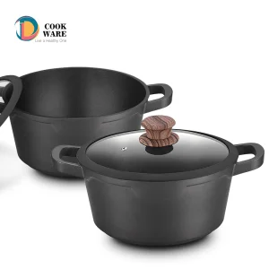 Less Smoke Casted Aluminium Nonstick Cookware Dutch Oven Set Pot