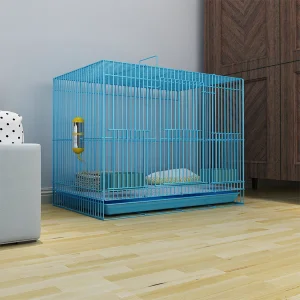 Multi-Pet Indoor Iron Rabbit Hutch Removable Tray Stylish Easy Clean 4-Door Space-Saving Foldable Easy Assembly for Pet Stores