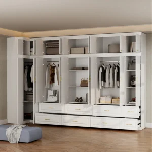 Customised Full-length Mirror For Modern Bedroom Wardrobes 3-in-1 Storage