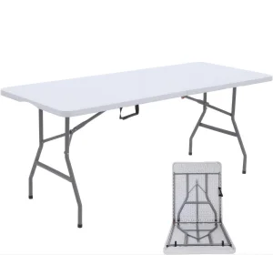 Cheap Rectangular 180 Cm 6 FT 6 Foot Party Events Dining Portable White 8FT 6FT Plastic Outdoor Folding Table