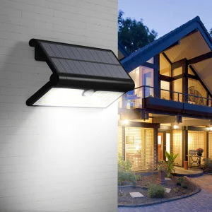 Solar LED Waterproof Outdoor Landscape Wall Light for Courtyard Garden IP65 Triangle Foldable Path Light Human Sensing Function