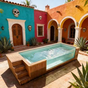 Luxury Fiberglass Container Above Ground Large SPA Pool with Heating System for Residential Balcony Family Easy Install Pool