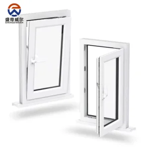 Modern Design Polyvinyl Chloride Tilt and Turn Window Energy Efficient PVC Inward Opening Window for Villa