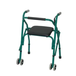 Aluminum Alloy Frame Two Wheel Walkers with Leather Seat