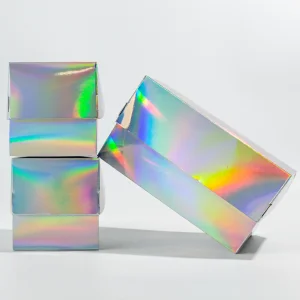 Luxury Custom 2mm Thick Book Hologram Laser Paper Packaging Box Printed Holographic Mailer for Shipping Recycled Materials