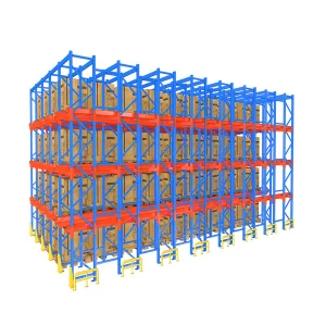 Professional Metal Drive-In Storage Rack Designed with Powder Coating Finish for Efficient Storage Solutions Garage Shelving