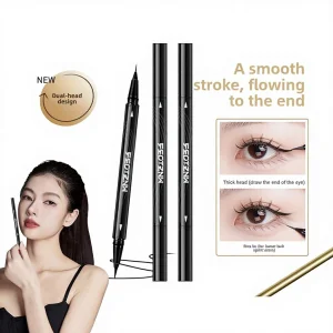 Feotznw Fatinny Double-headed Eyeliner Pen Long-lasting Sweatproof Fine Tip for Eye Use-Beginners Makeup Fixing